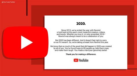 YouTube is canceling Rewind this year because 2020 has been。